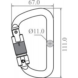 Mousqueton acier à verrouillage automatique triple action - version Keylock
