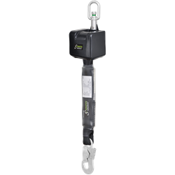 Retractable fall arrester with webbing lanyard