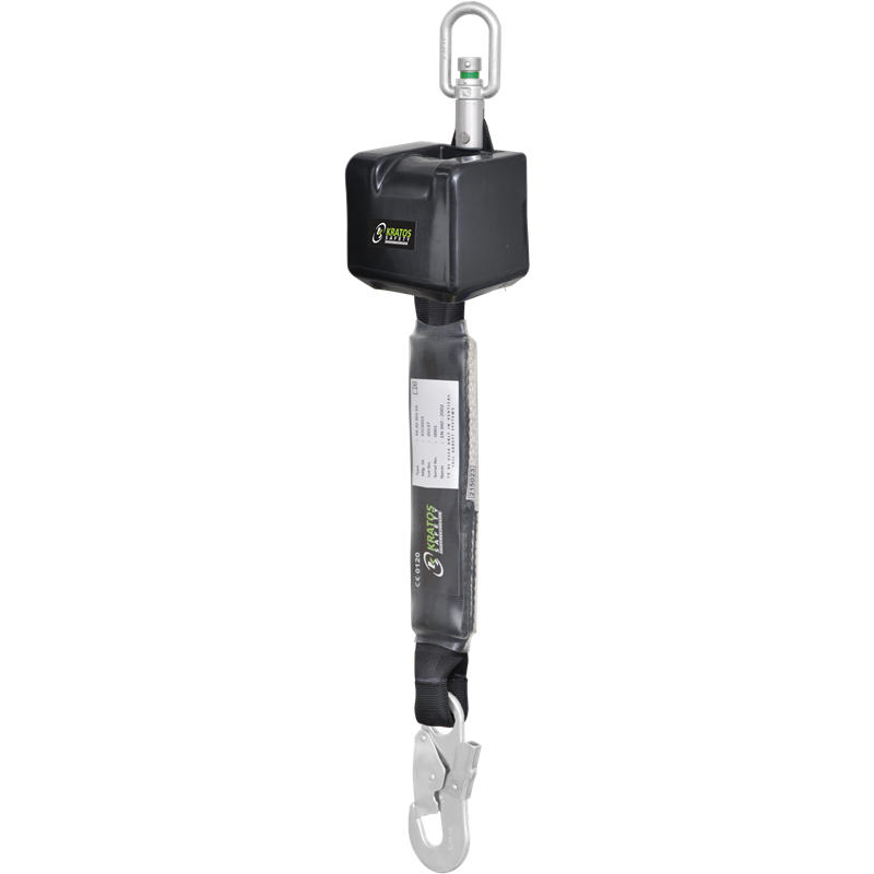 Retractable fall arrester with webbing lanyard