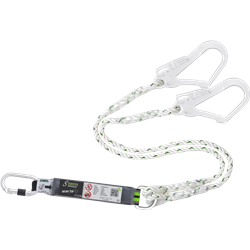 Longe toronnée 1.50 m en fourche avec absorbeur d’énergie et mousquetons FA5010117 et FA5020755