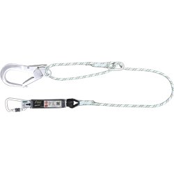 Energy absorbing kernmantle rope lanyard 2 mtr with ring adjuster