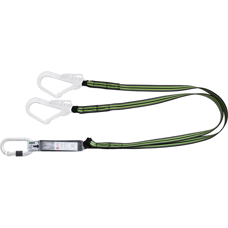 Longe fourche en sangle 1,80 m avec absorbeur d’énergie et connecteurs FA5010117 et FA5020755 Longe fourche en sangle 1,80 m avec absorbeur d’énergie et connecteurs FA5010117 et FA5020755