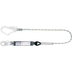 Longe en corde tressée 2 m avec absorbeur d’énergie et mousquetons FA5020217 et FA5020755