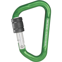 Green Aluminium Screw-locking Karabiner