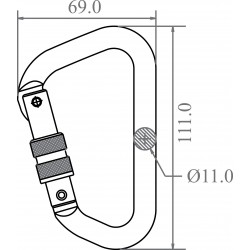 Green Aluminium Screw-locking Karabiner