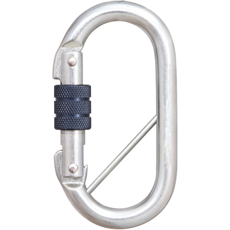 mousqueton acier à verrouillage à vis avec barette de sûreté ouverture 17 mm mousqueton acier à verrouillage à vis avec barette de sûreté ouverture 17 mm
