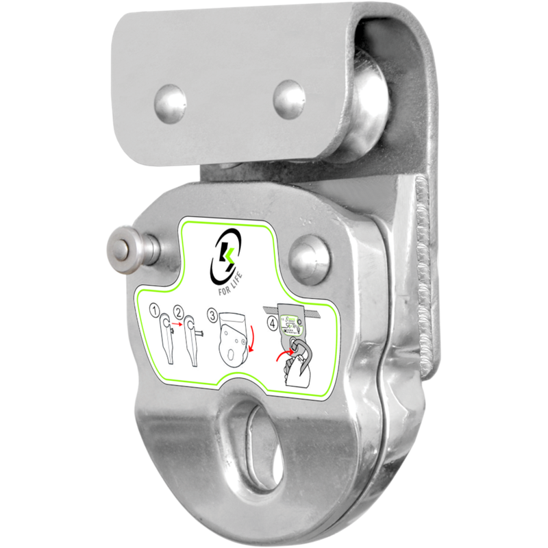 Navette ouvrable sur roulettes pour ligne de vie horizontale câble KS-Line (KS 4000)