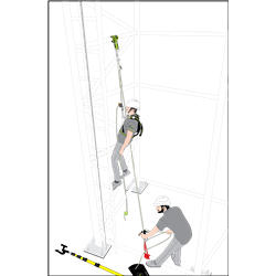 2 in 1 Auffangsystem mit integriertem Rettungssystem, 30 m