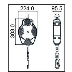 HELIXON sangle, antichute à rappel automatique 12 m, pour utilisation verticale et horizontale