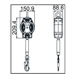 HELIXON-S webbing, retractable fall arrester 6 m