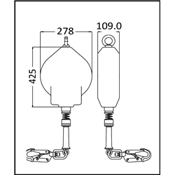 OLYMPE synthetic rope, retractable fall arrester 18 m