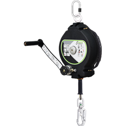 OLYMPE synthetic rope, retractable fall arrester 18 m with integrated rescue winch