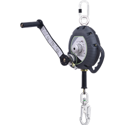 OLYMPE cavo inox, anticaduta retrattile da 10 m con verricello di salvataggio integrato