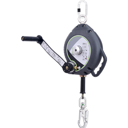 OLYMPE cavo inox, anticaduta retrattile da 20 m con verricello di salvataggio integrato