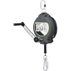 OLYMPE cavo inox, anticaduta retrattile da 30 m con verricello di salvataggio integrato