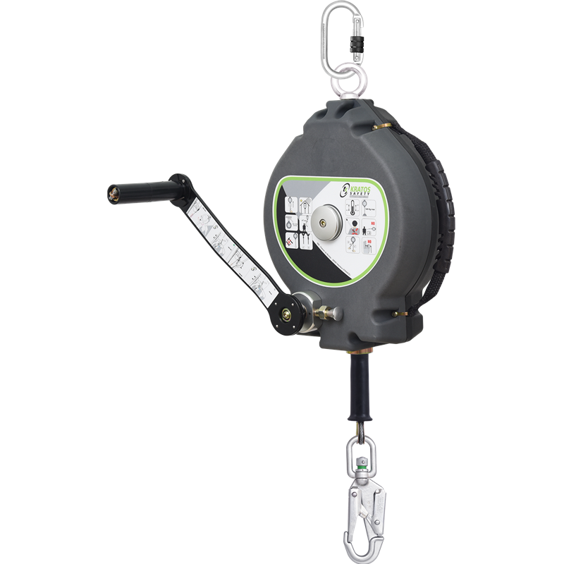 OLYMPE câble Inox, antichute à rappel automatique 30 m avec treuil de sauvetage intégré