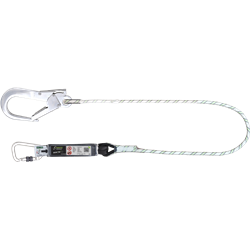 Eslinga de cuerda trenzada con absorbedor de energía y conectores de aluminio, lg. 1 m
