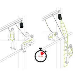 Escalera de rescate en cinta, lg. 6 m