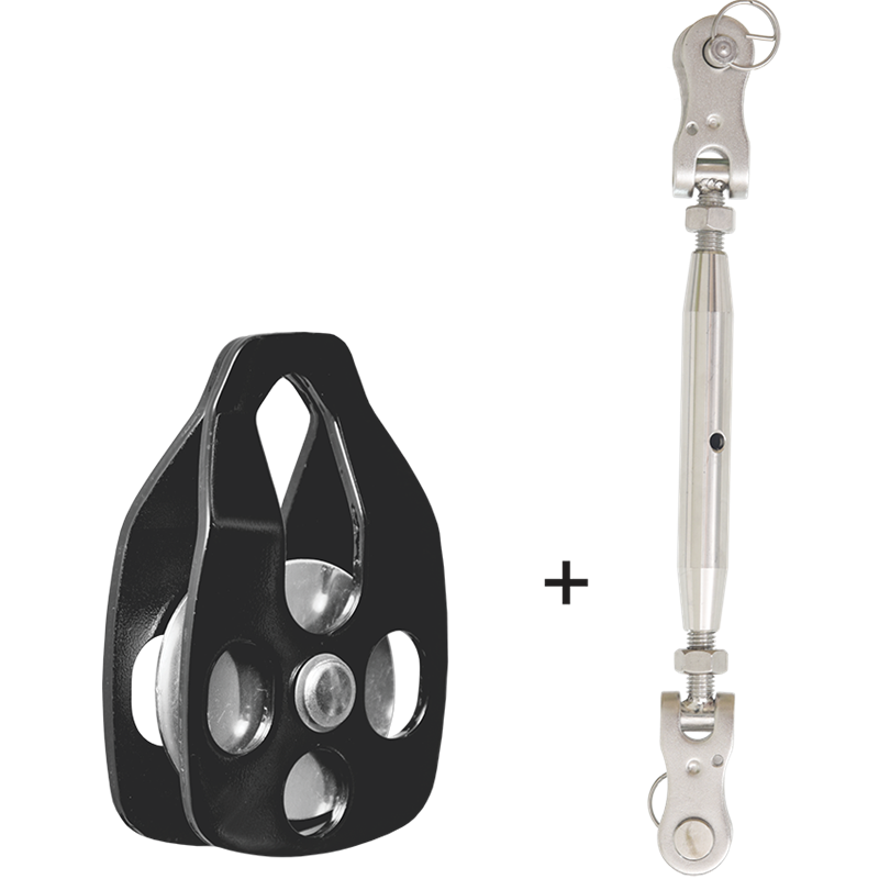 Tensioner and pulley set for TYROLL ratchet pulley Tensioner and pulley set for TYROLL ratchet pulley