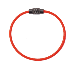 Anilla portaherramientas de cable que se abre para crear un punto de enganche en las herramientas con un agujero en el mango