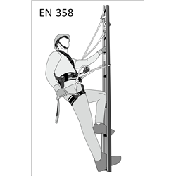 Work Positioning Kernmantle Rope Lanyard with grip adjuster, max. length 5 mtrs