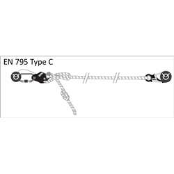 Work Positioning Kernmantle Rope Lanyard with grip adjuster, max. length 5 mtrs