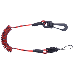 Mini-Spiralwerkzeugband mit Drehgelenk und abnehmbarer Befestigungsschlaufe