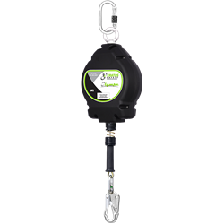 OLYMPE, Retractable fall arrester with aluminium casing with galvanized steel wire rope, 20m