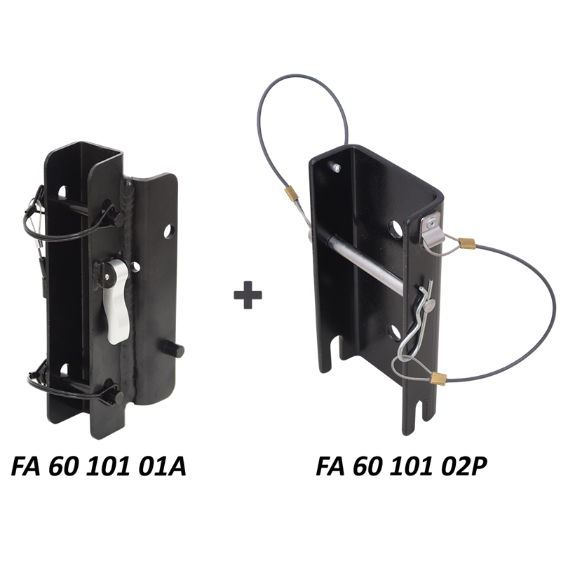 Conjunto de platinas universales para instalar el torno de trabajo y rescate sobre el trípode con cabeza de doble polea