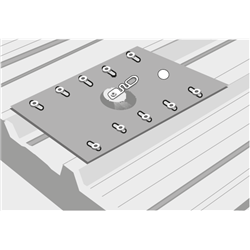 Platine d'ancrage avec émerillon pour bac acier