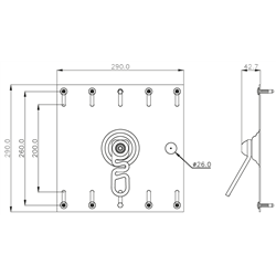 Platine d'ancrage avec émerillon pour bac acier