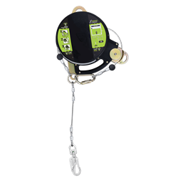T-LINE, Retractable fall arrester with steel dual safety cable, lg. 12 m