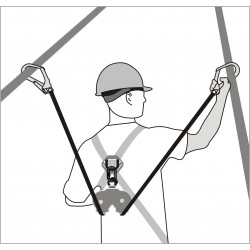 Double aluminium casing with webbing lanyards