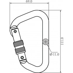 Mousqueton aluminium à verrouillage à vis
