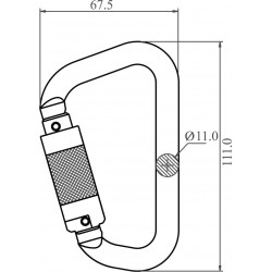 Aluminium Quarter turn locking Karabiner