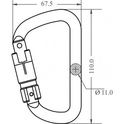 Aluminium Triple action locking Karabiner