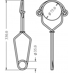 Crochet d'amarrage inox double action
