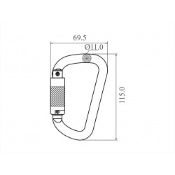 Inox Quarter turn-locking Karabiner