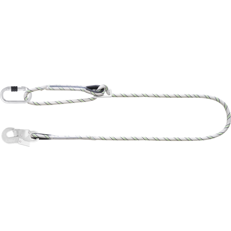 Work Positioning Kernmantle Rope Lanyard with ring adjuster Work Positioning Kernmantle Rope Lanyard with ring adjuster