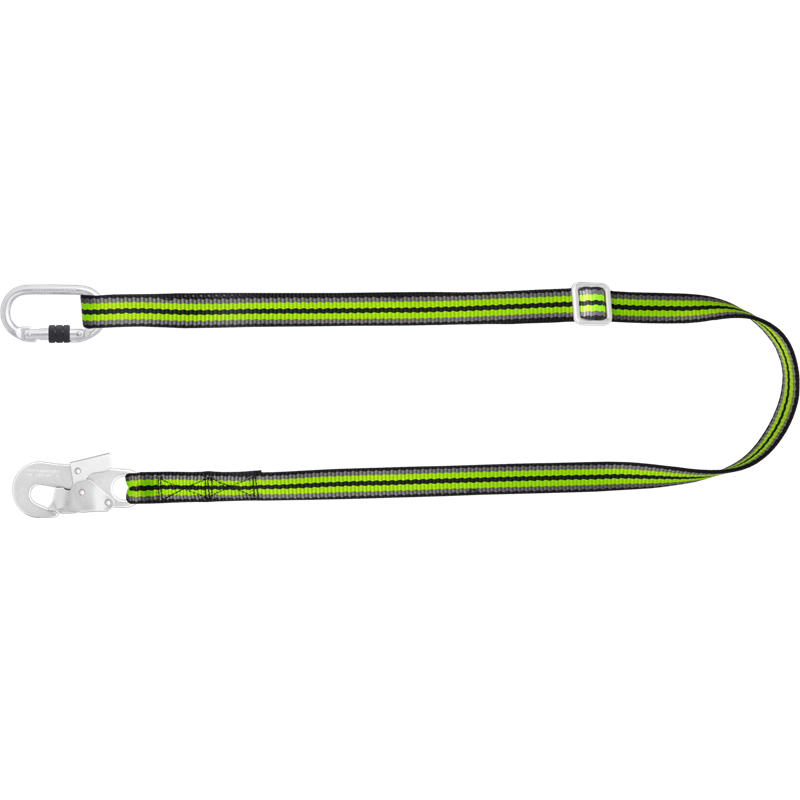Work Positioning Webbing Lanyard with ring adjuster  