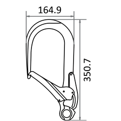 Mousqueton d'échafaudage aluminium grande ouverture (109 mm)