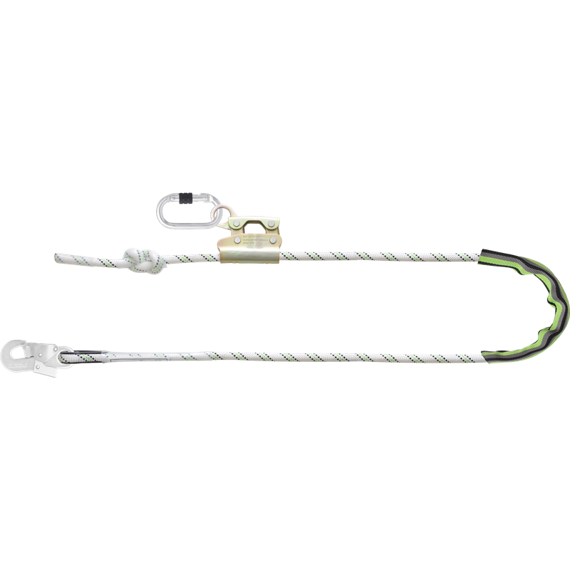 Work Positioning Kernmantle Rope Lanyard with grip adjuster, 4m Work Positioning Kernmantle Rope Lanyard with grip adjuster, 4m